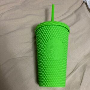 Starbucks neon green cold drink cup